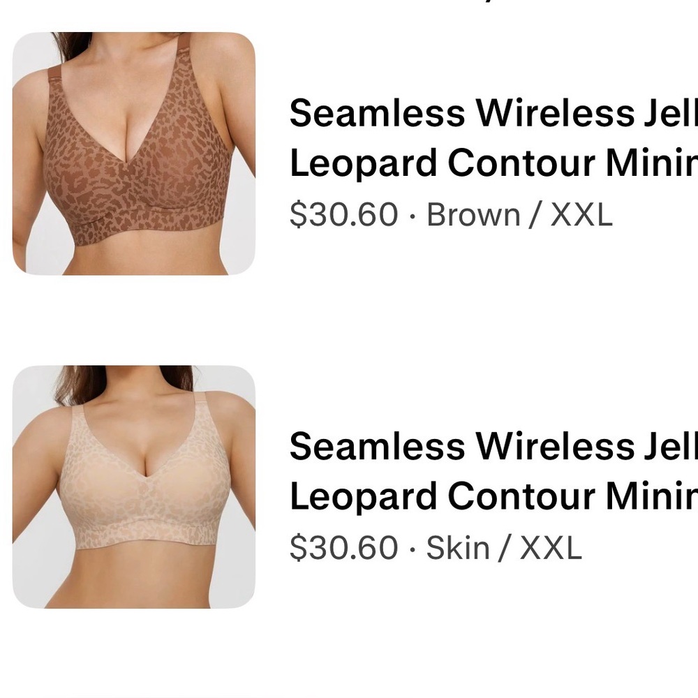 Seamless Wireless Leopard Contour Minimizer Bra - Brown / Skin